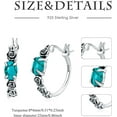 thumbnail image 4 of SOULMEET Sunflower/Rose/Feather/Cross/Butterfly Turquoise Hoop Earrings 925 Sterling Silver Vintage Green Turquoise Hoop Earrings for Women Gifts, 4 of 7