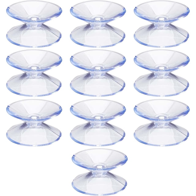 Paquete de 10 ventosas pequeñas de 30 mm de doble cara, ganchos de plástico transparente, protectores de mesa de PVC y vidrio, soportes adhesivos fuertes.