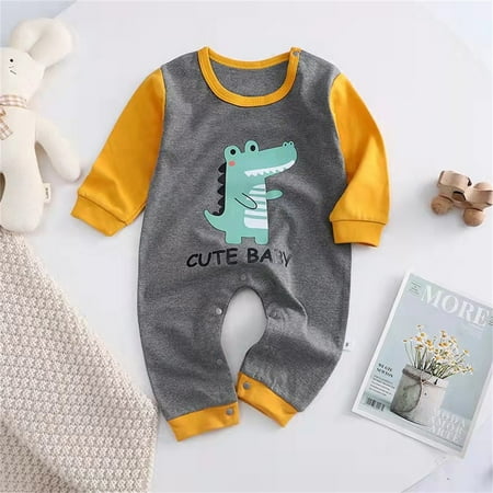 

TOWED22 Baby Bubble Romper Newborn Baby Boy Long Sleeve Bodysuit Unisex Infant Boy Christmas Romper Outfits Jumpsuit Clothes Grey