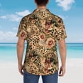 thumbnail image 4 of Honeii Animal Leopard Print Men’s Hawaiian Shirt,Classic Button-Down Short Sleeve Shirt, for Beach, Vacation, and Outdoor Activities,Medium, 4 of 7