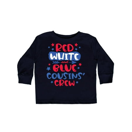 

Inktastic 4th of July Red White and Blue Cousins Crew Gift Toddler Boy or Toddler Girl Long Sleeve T-Shirt