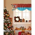 thumbnail image 4 of Santa Claus Tie Up Valances Curtain, Funny Christmas Santa Playing on Summer Beach Red Adjustable Rod Pocket Short Window Treatment Tie Up Curtains Valances for Kitchen Living Room Bathroom 42x18 In, 4 of 9