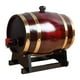 thumbnail image 1 of Barril de roble añejado con soporte de madera para bar, bebidas, cócteles, cerveza, decoración del hogar 1 litro, 1 of 9