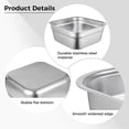 thumbnail image 4 of Stainless Steel Washing Up Bowl, Multi-Purpose Dish Tub for Sink, Large Square Container for Kitchen, Vegetable Washing Basin, Sturdy Dishpan for Home, 4 of 6