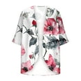 thumbnail image 5 of Nrmvnmi Women's 2024 Open Front Lightweight Cardigans Floral Print Puff Sleeve Kimono Cardigan Loose Boho Cover Ups Casual Tops 2024 Trendy Lightweight Resort Wear, 5 of 5