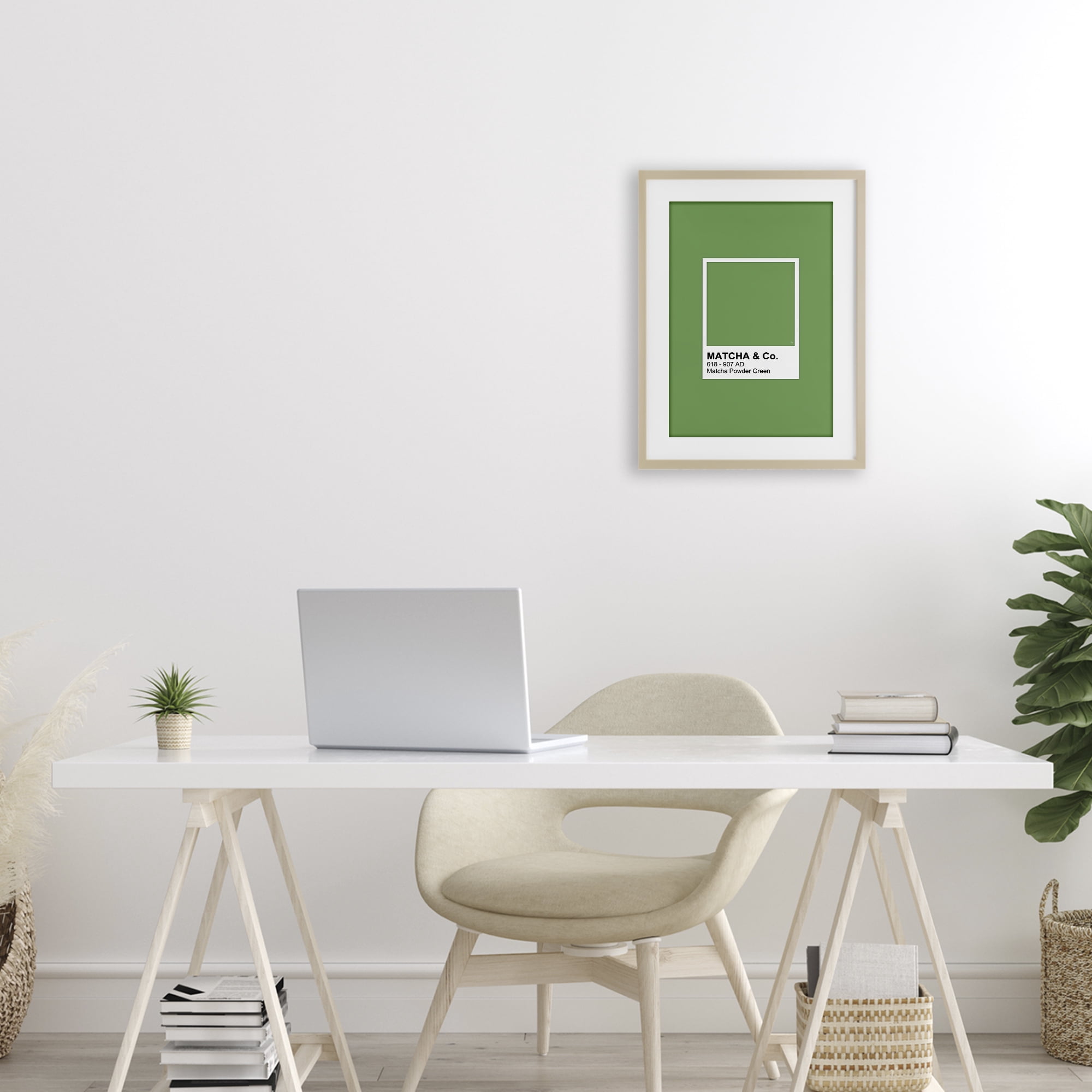 Stupell Industries Matcha Powder Green Shade Birch Framed Print Under Glass, design by Martina Pavlova