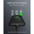 thumbnail image 4 of Anker New Nylon USB-C to Lightning Charging Cord for 3.3ft MFi Certified for iPhone 13 13 Pro 12 Pro Max 12 11 X XS XR 8 Plus, AirPods Pro, Supports Power Delivery (Black), 4 of 6