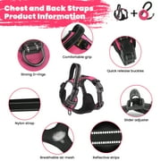 MASBRILL Dog Harness and Leash Set, No Pull Vest Harness, Reflective Adjustable Soft Padded Pet Harness with Handle for Small to Large Dogs