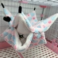 thumbnail image 5 of Visland Small Animals Hamster Cage Hammock Double Layer Star and heart print Warm Hanging Bunkbed Star Pattern Sleeping Bag for Ferrets Rats Squirrel, 5 of 8