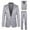 Grey, variant on Valora Men's Suit Set Classic Color Slim Fit Three Piece Wardrobe for Business and Fashion Khaki 2XL