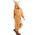thumbnail image 5 of Ticikt Adorable Unisex Kids Boys Girls Animal Hooded Romper Jumpsuit with Pocket for Playful Dress Up,Color:Khaki,Size:7-8 Years, 5 of 6