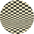 thumbnail image 1 of Ahgly Company Indoor Round Contemporary Khaki Gold Checkered Area Rugs, 8' Round, 1 of 6