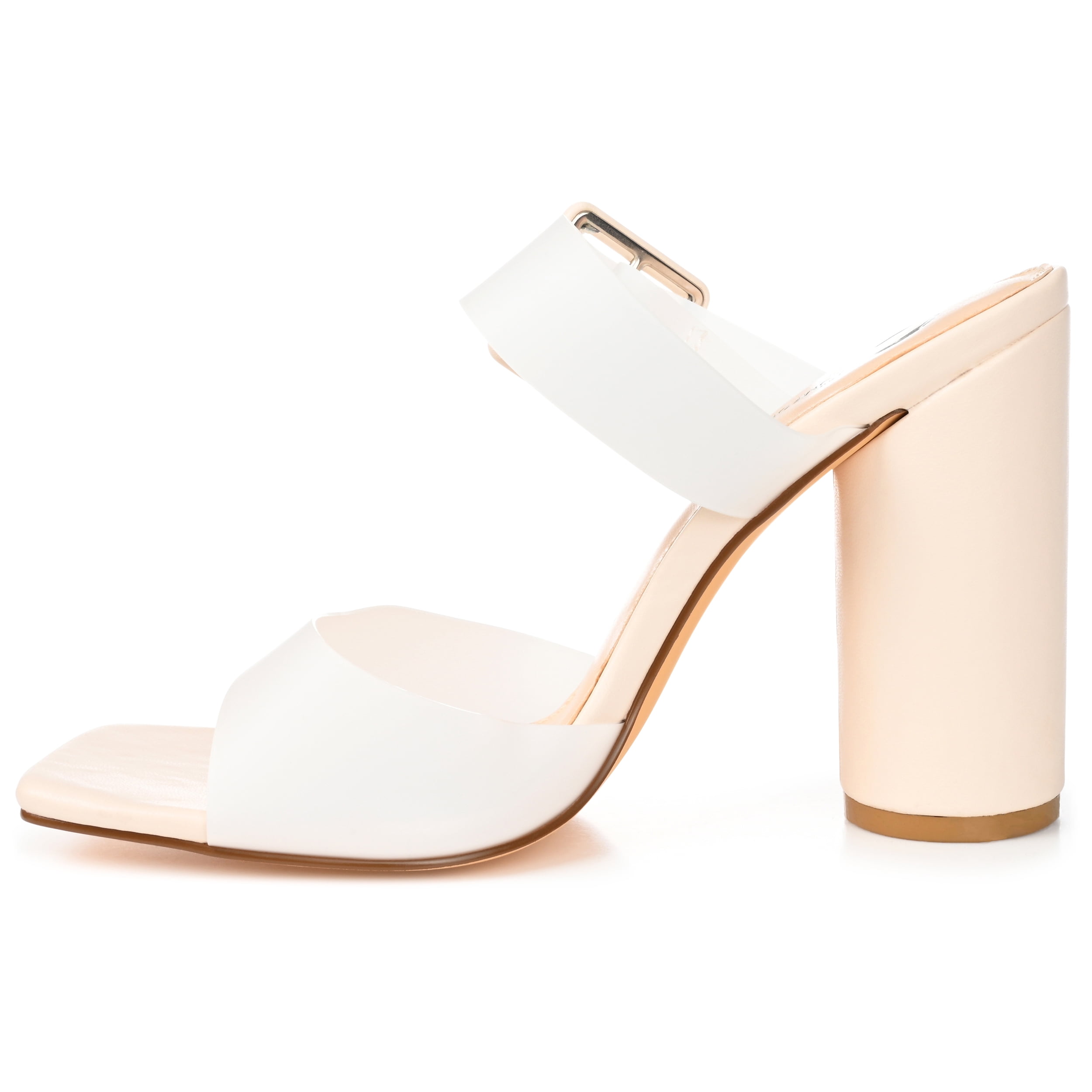 Journee Womens Luca Open Square Toe Block Heel Sandals
