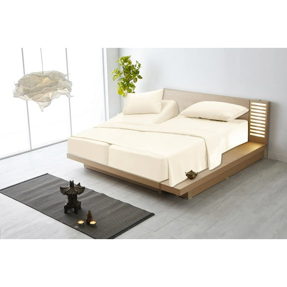 Greeny Green Luxury 1800 Bamboo Ultra Soft Sheet Set – Wrinkle Free, Deep Pocket, Machine Washable, Hypoallergenic, Fade Resistant Bedding Set - 5 Piece Set (Split King, Ivory)