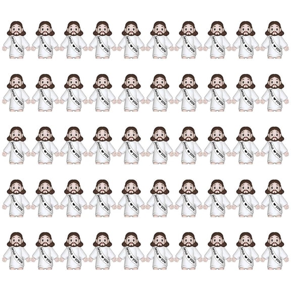 Crazyview 50 Pcs Little Jesus Figures，Mini Jesus Figurines Tiny Statues for Easter Egg Stuffers to Hide and Seek Sunday School Religious Party Share
