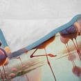 thumbnail image 4 of Ambesonne Flamingo Fleece Throw Blanket Blush Atmosphere Birds 50"x70" Pale Pink Soft Blue, 4 of 5