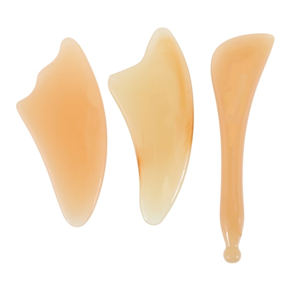 Unique Bargains 1 Set Gua Sha Facial Massage Beauty Tool Convenient Skincare and Massaging Tool Yellow
