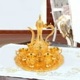 thumbnail image 6 of Turkish Vintage Gold Tea Set W/Pot +6 Cups for Home Wedding Decor Set, 6 of 14