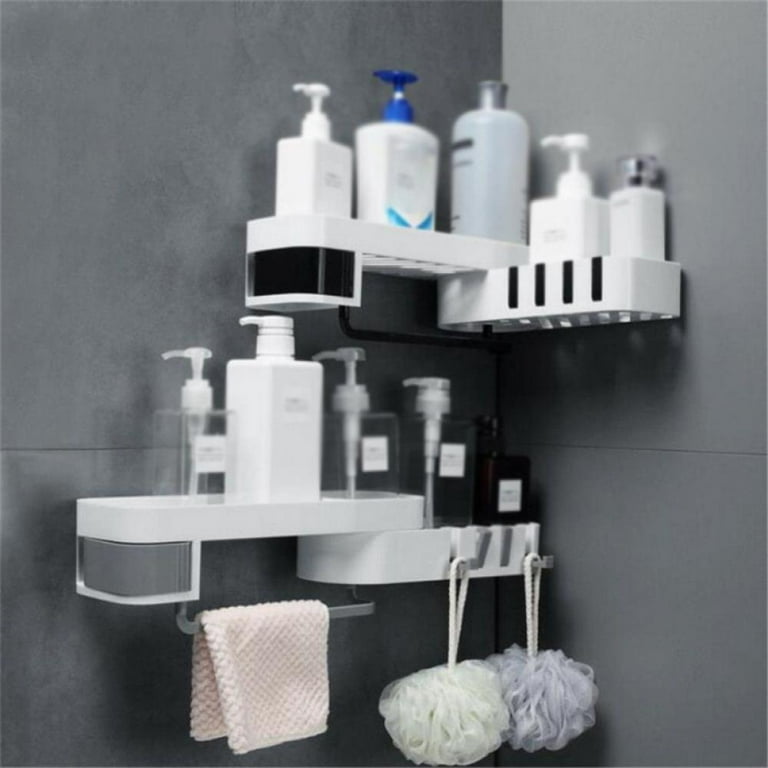 Dropship Glass Corner Shelf For Bathroom Corner Shower Shelf Black