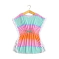 thumbnail image 2 of hengsof Cute Beach Cover Up Dress, Mesh Sheer Long Sleeve Short Tunic Sun Protection Poolside Top Girls Ages 8 to 12 Years, 2 of 7