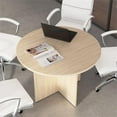 thumbnail image 4 of Pemberly Row 42W Round Wood Conference Table with Wooden Base in Natural Elm, 4 of 7