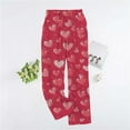 thumbnail image 2 of UAMVSH Women's Comfy Pajama Pants Heart Printed Wide Leg Lounge Pants Soft Flannel Fleece Warm Pj Bottoms with Pockets, 2 of 4
