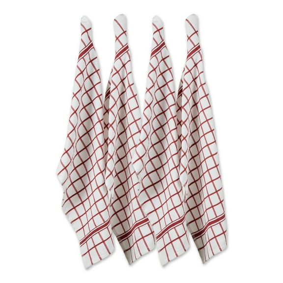 DII Terry Windowpane Dishtowel Set/4, 16x26"