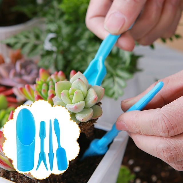 RXIRUCGD 4pcs Mini Garden Tools Succulent Plants Cultivation Tool Indoor Plants Transplanting Tool Piece Tool Set Plant Shovel Aeration Tool Care