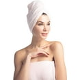 thumbnail image 3 of Fishers Finery Women's Terry Headwrap; Hair Towel, Terry from Viscose (Pink - 3 PACK), 3 of 5