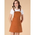 thumbnail image 3 of Falda de Tirantes de Vestido General Allegra K Rojo Ladrillo S, 3 of 6