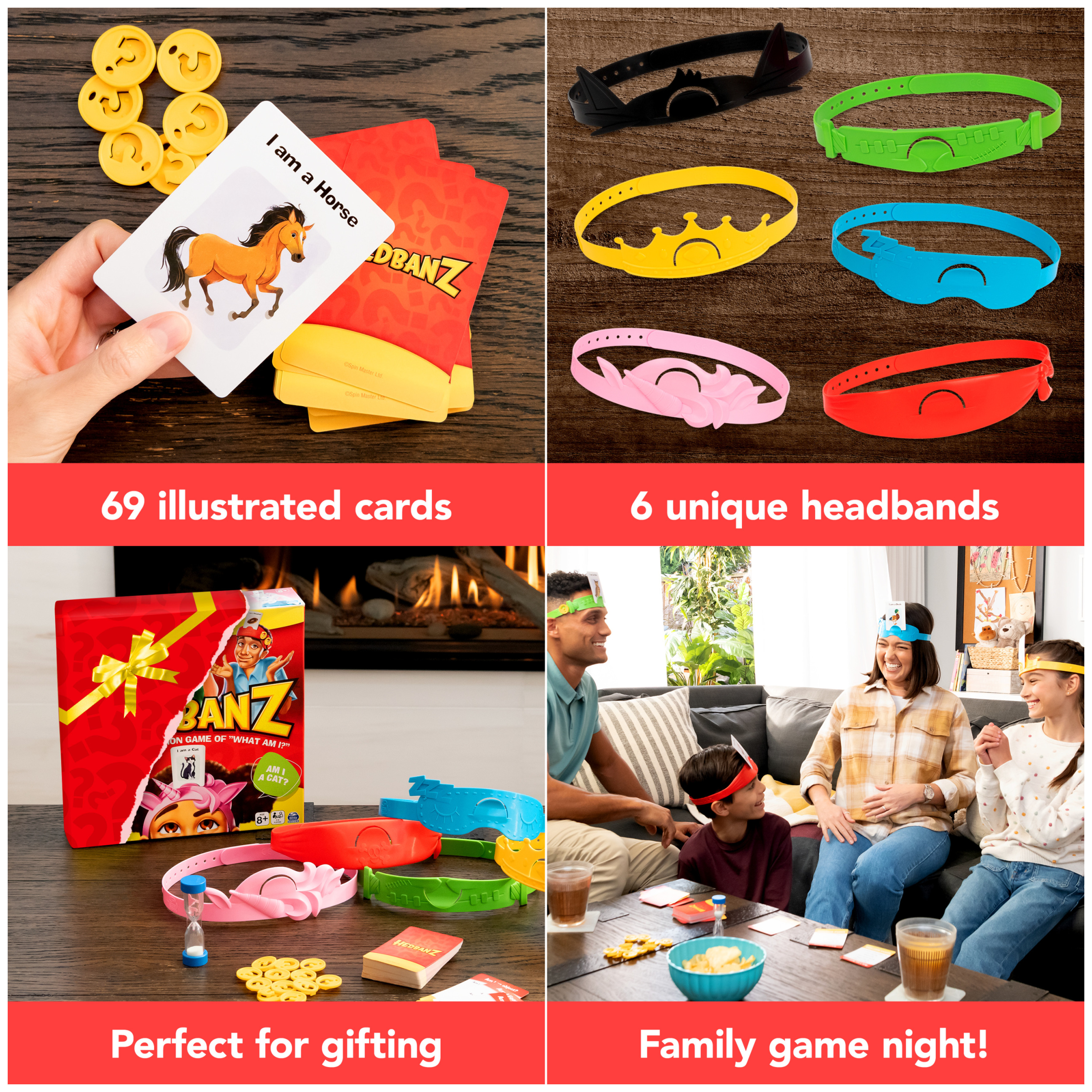 Hedbanz Picture Guessing Board Game 2020 Edition Family Games | Games for Family Game Night | Kids Games | Card Games, for Families and Kids Ages 8+ - image 4 of 9