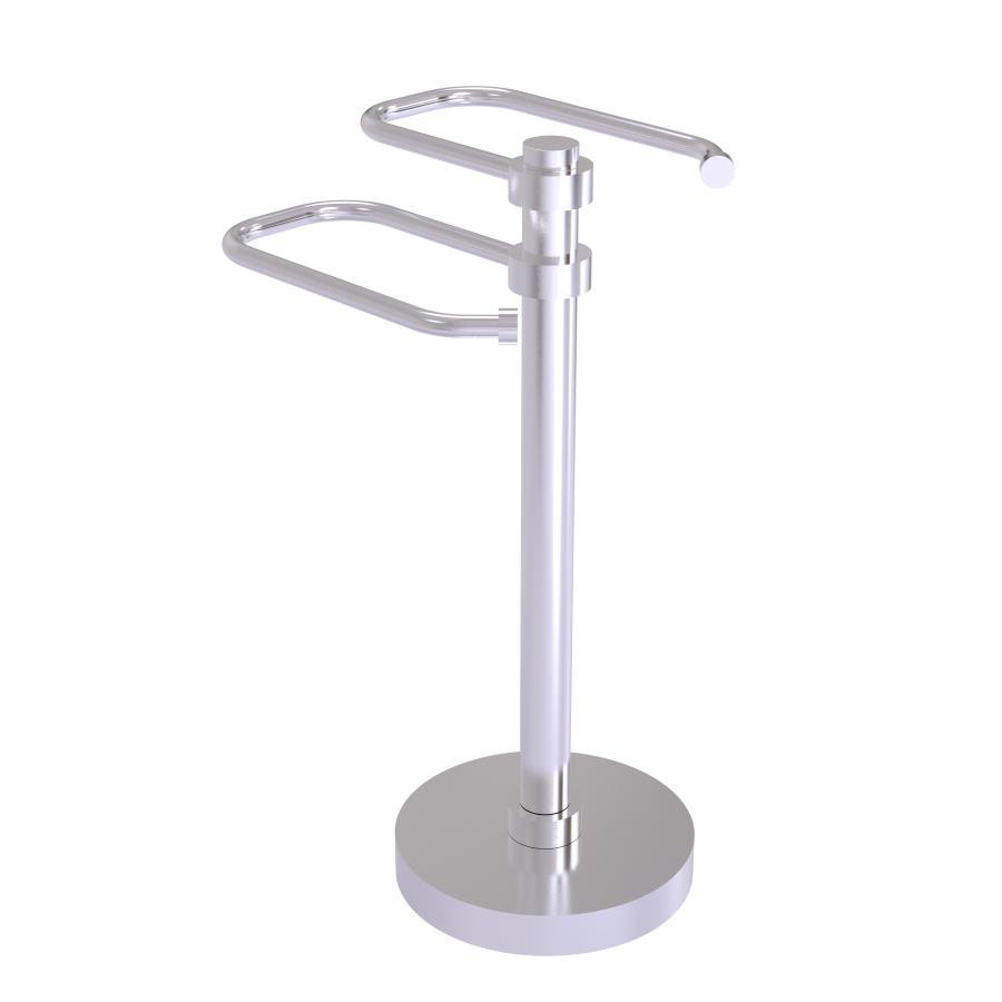 Freestanding Two Arm Guest Towel Valet Satin Chrome / Smooth