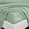 thumbnail image 4 of Viviland Full Size Sheet Set - Soft Full Bed Sheets - Brushed Microfiber Fitted Sheet 15" Deep Pockets -4 Pieces Double Bed Sheets , Sage Green, 4 of 8