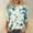 #26,Green, variant on AOOCHASLIY Clearance Trendy Women Tops Women Loose T-shirt 3/4 Sleeves Blouse V Neck Casual Fashion Printed Tops