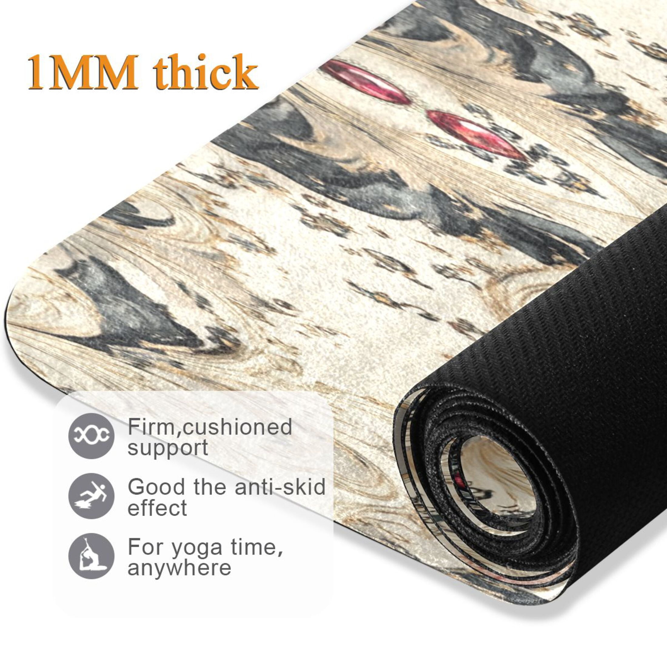 BZSMCE Yoga Mat Women Ornate Floral and Jewel Fitness Mat