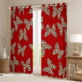 thumbnail image 2 of Feelyou Butterfly Black Out Curtains, Red Leopard Print Curtains Pack of 2 (42x63 Each), 2 of 6