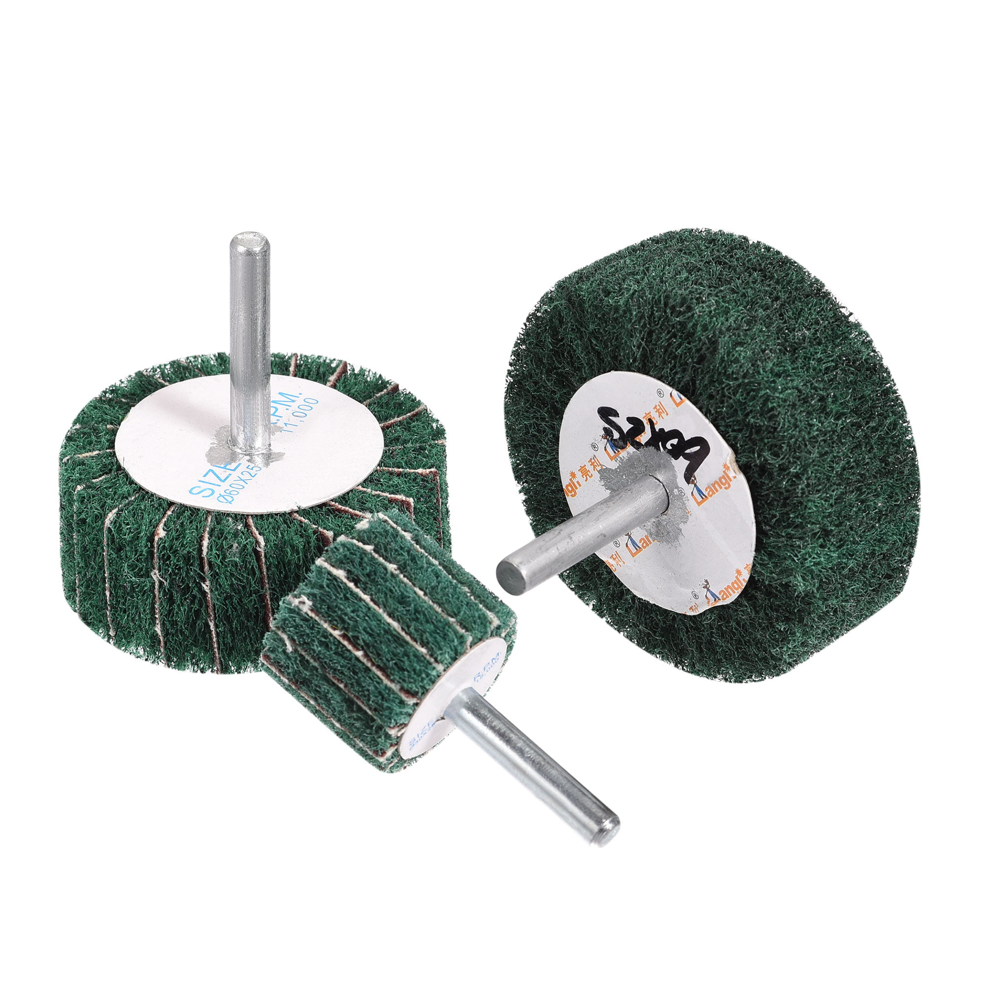 uxcell Abrasive Nylon Wheel Brush 320 Grits with 1/4 Inch Shank for Polish Grinder 