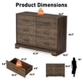 thumbnail image 2 of CHITOOMA 6 Drawer Fluted Dresser for Bedroom, Modern Wooden Long Dresser, Storage Cabine Chest of Drawers for Living Room Hallway, Walnut, 2 of 8