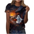 thumbnail image 2 of Jsaierl Halloween Shirts for Women Funny Ghost Print Tees Vintage Classic Round Neck T-Shirts Short Sleeve Dressy Casual Blouse Tops Halloween Clothes,Sizes S-5XL, 2 of 6