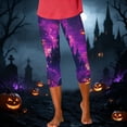 thumbnail image 4 of Yeaiivve Women's High Waist Capri Leggings Gradient Pumpkin Graphic Tights Buttery Soft Cozy Slim Fit Yoga Pants Idea Halloween Gift for Women Friends XXL, 4 of 8