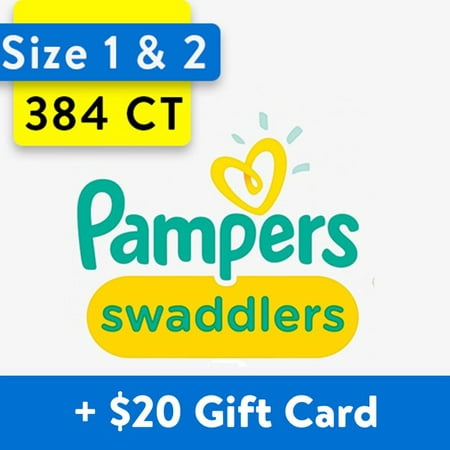 [Save $20] Size 1 & Size 2 Pampers Swaddlers Diapers- 384 Total