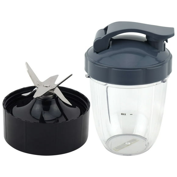 Felji 18 oz Short Cup with Flip To Go Lid + Extractor Blade for NutriBullet Lean NB-203 1200W Blender