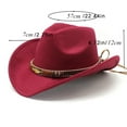 thumbnail image 3 of Western Cowboy  Cowgirl Hat Felt Wide Brim Women Men Fedora Hats, 3 of 5