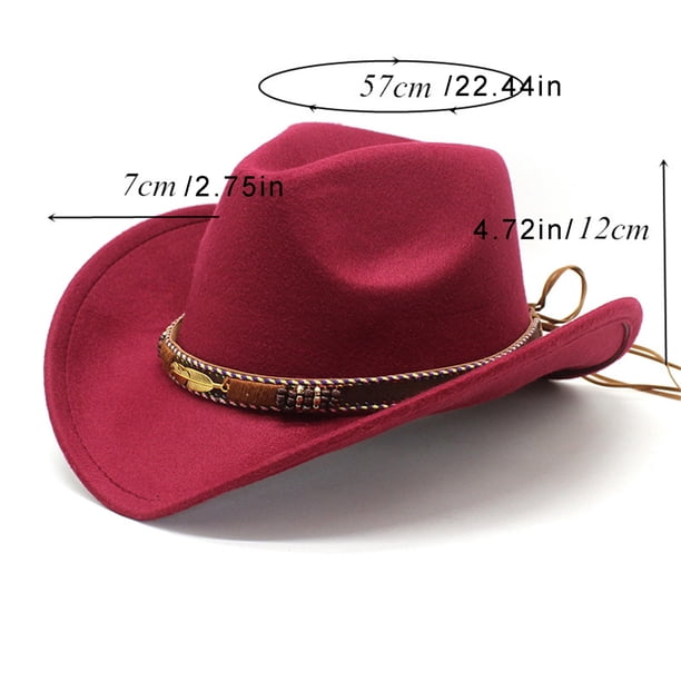 Cowboy Hat for Women Men Wide Brim Hats Wool Felt Western  display picture 1