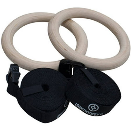 Diamond Pro Wood Gym Rings with Straps