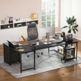 thumbnail image 6 of 66 inch U Shaped Gaming Desk with Drawers, Home Office Desk with Adjustable Heights Monitor Stand, Reversible Corner Desk with LED Lights & Power Outlets, Black, 6 of 9