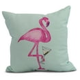thumbnail image 2 of Simply Daisy, 20 x 20 inch, Single Flamingo Animal Print Pillow, Light Green, 2 of 2