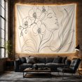thumbnail image 6 of Cohesive Continuous Single With Black Line Art Toned, Mystical Fantasy for Space Lovers, Galaxy Room Decor, Mother's Day Gift, Tapestry Wall Hanging for Bedroom and Dorm, 6 of 7