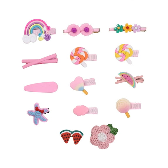 Franhais 14Pcs Little Girls Princess Hairpins, Sweet Style Baby Animal/Flower Decoration Bangs Clip Set Lovely Children Hair Accessories