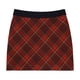 thumbnail image 4 of Falda de cuadros rojos de lana navideña retro para niñas, diseño de cintura alta, falda de corte A hasta la cadera, 4 of 6